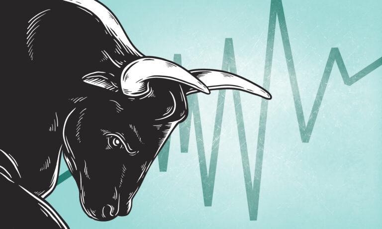 Bull Market Artwork Icon Business Concept