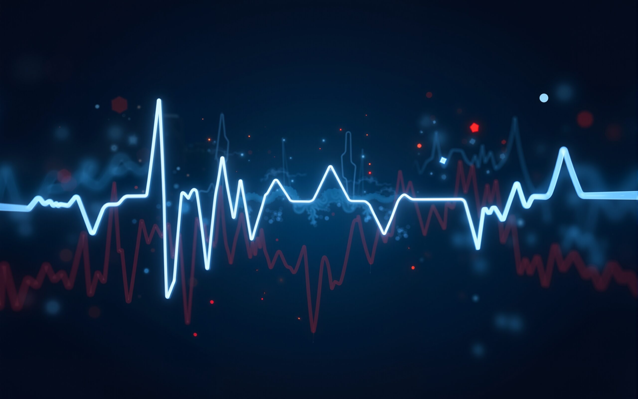 Animated stock market graph pulsing with the ebb and flow of financial activity, reflecting a dynamic heartbeat. High quality