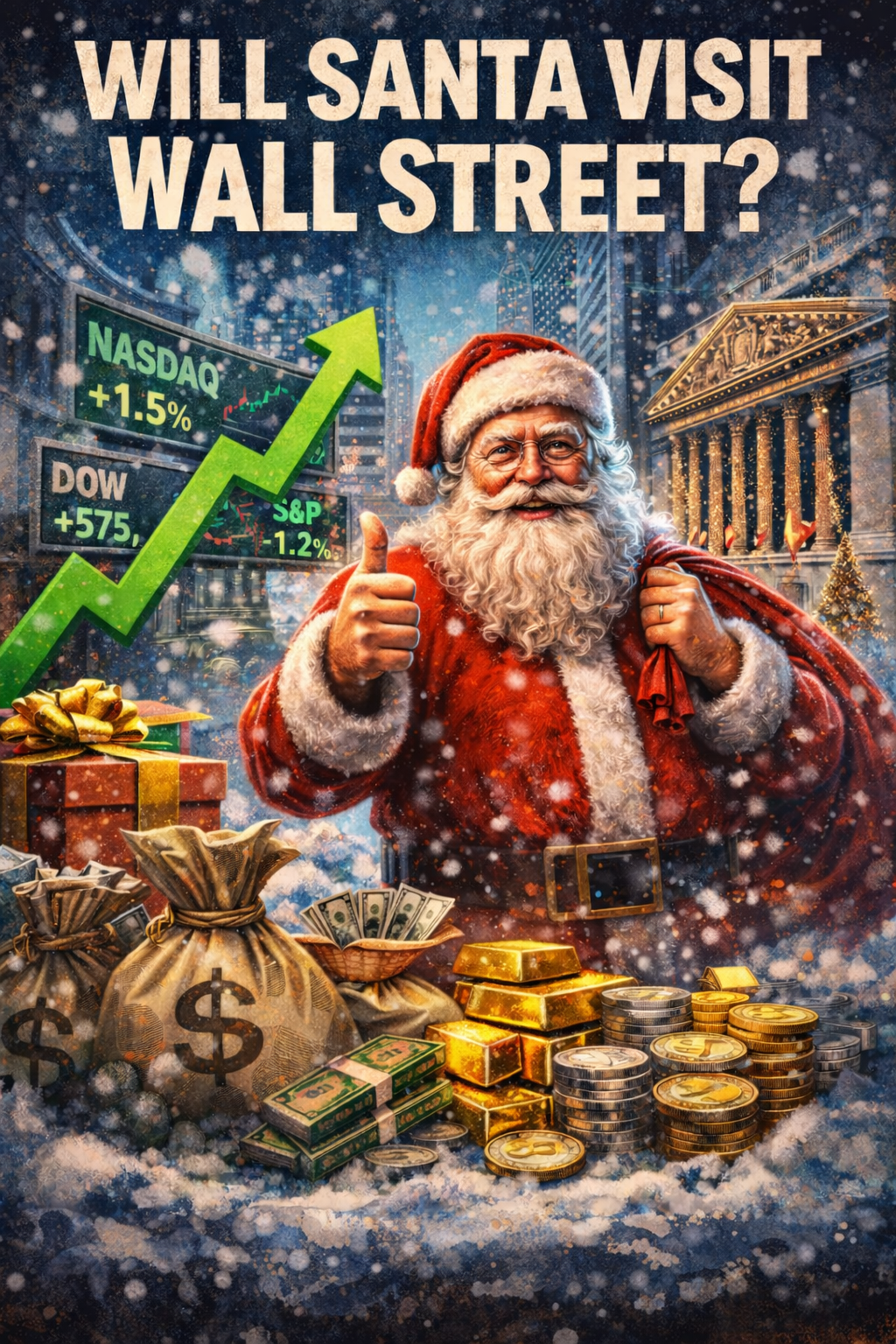 Santa's winter visit to Wall Street